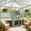ORRD 6-Door Kitchen Buffet with Glass Doors & 2 Drawers | Vintage Storage Cabinet with Adjustable Shelves & Anti-Tip Strap，White - 3 of 4