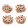 Twig Bird Nest with Eggs and Raffia (Set of 8) - 2 of 2
