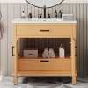 NicBex 36"Rattan Bathroom Vanity with Ceramic Sink,Chic Bathroom Sink Cabinet with Doors&1 Drawer,Freestanding Storage Cabinet with Basin - 2 of 4