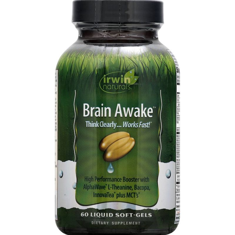 Irwin Naturals Brain Awake Dietary Supplement Liquid Softgels - 60ct, 1 of 6