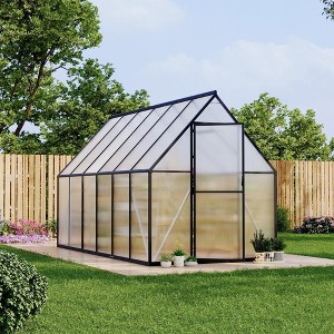 Polycarbonate Greenhouse for Outdoors, Large Walk-InGreenhouse with Quick Setup Structure and Roof Vent, Greenhouse with Ventilation - 1 of 4