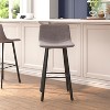 Flash Furniture Caleb Modern Armless 30 Inch Bar Height Commercial Grade Barstools with Footrests and Matte Iron Frames, Set of 2 - 2 of 4