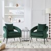 Modern Velvet Barrel Accent Chair with Open Back,Upholstered Armchair with Metal Legs for Living Room,Dining Room-Baofuwish - 3 of 4