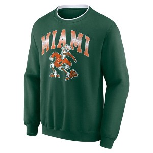 NCAA Miami Hurricanes Men's Crew Fleece Sweatshirt - 1 of 2
