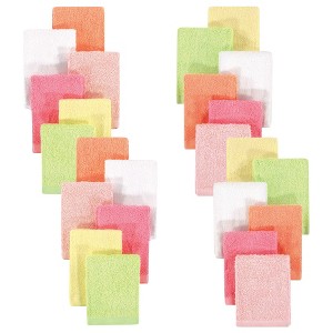 Hudson Baby Infant Girl 24Pc Rayon from Bamboo Woven Washcloths, Citrus, One Size - 1 of 2