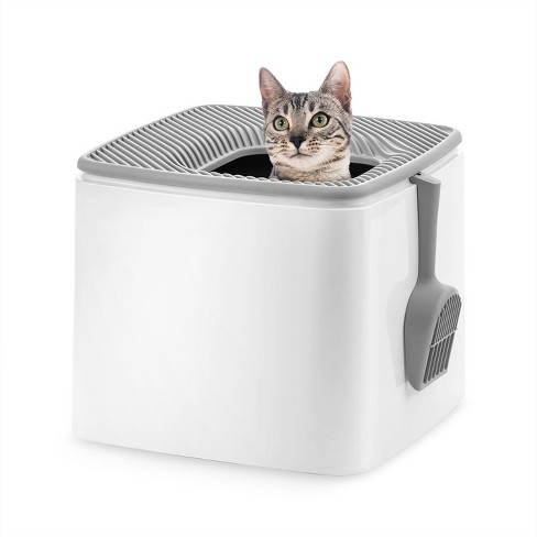 storm Kommunisme trojansk hest Iris Usa Premium Top Entry Cat Litter Box With Cat Litter Scoop White :  Target