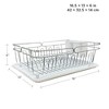 Trio Home Stainless Twist Design 3-Piece Dish Drying Drainer Rack, Removable Utensil Holder and Drainboard - 4 of 4