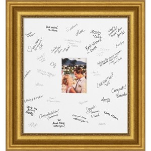 Parlor Signature Mat Picture Frame – Guest Book Alternative for Weddings, Graduations, or Retirement – Autograph Photo Mat for Signature Board - 1 of 4