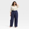 Women's High-Rise Wide Leg Poplin Trousers - A New Day™ - 3 of 3