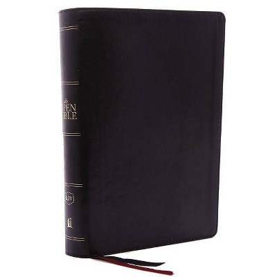  The Kjv, Open Bible, Leathersoft, Black, Red Letter Edition, Comfort Print - by  Thomas Nelson (Leather Bound) 