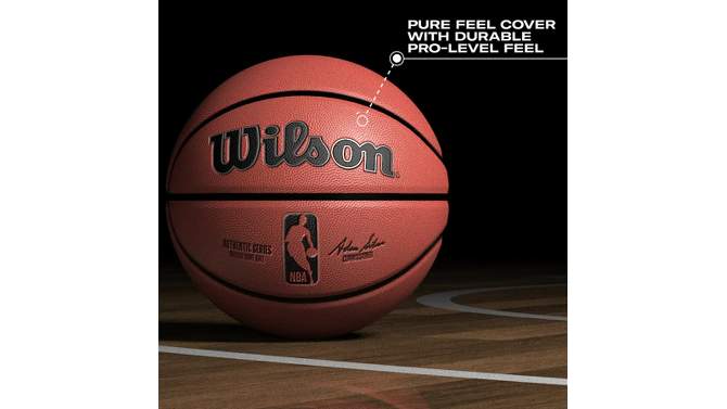 Wilson NBA Authentic Indoor/Outdoor 27.5&#34; Basketball - Brown, 2 of 9, play video