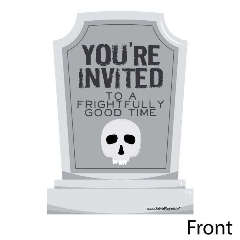 Big Dot of Happiness Graveyard Tombstones - Shaped Fill-in Invitations - Halloween Party Invitation Cards with Envelopes - Set of 12, 2 of 7