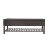 Storage Bench With Rack, Storage, Rattan Patio Coffee Tables With Iron Legs, 50.2 Inch Flip Cover Large Storage Bench Foot Rest - 3 of 4