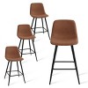 Bingo 26" Upholstered Counter Height Stool with Black Leg (Set of 2 and 4 ) , Midbar Stool for Kitchen Island, Indoor Furniture - Maison Boucle - 2 of 4