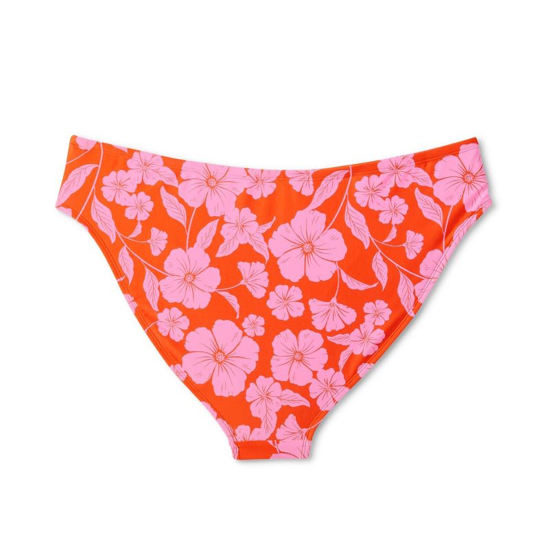 Women's Low-Rise Hipster Bikini Bottom - Wild Fable™ Orange/Pink Tropical Print, 5 of 9