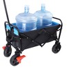 SKRAN Wagon Cart Outdoor,Foldable Wagon Cart,Capacity Heavy-Duty Steel Mesh Utility Cart,with Removable Sides,for Beach,Shopping - 2 of 4