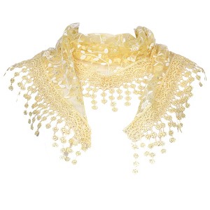 INSPIRE CHIC Lace Mantilla Tulle Triangle Head Covering Church Veil Scarves 1Pc - 1 of 4