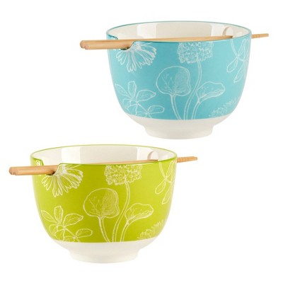 Certified International Set of 2 26oz Botanical Ramen Bowls