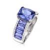 Ross-Simons 6.75 ct. t.w. Simulated Tanzanite and .20 ct. t.w. CZ Ring in Sterling Silver - 3 of 4