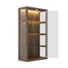 Famapy Brown Glass Cabinet Display Cabinet with LED Lights and Press-to-open Doors - 4 of 4