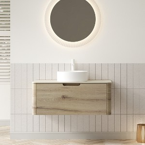 GDFStudio Winfough Modern Bathroom Vanity with Round Basin and Drawer - 1 of 4