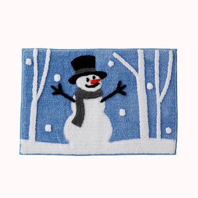 snowman bathroom rug