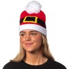 Seven Times Six Festive Holiday Novelty Adult Light Up Knit Beanie Pom Pom Hat Cap OSFM - 2 of 4