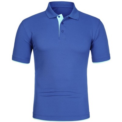 Lars Amadeus Men's Summer Golf Shirt Contrast Color Short Sleeves ...