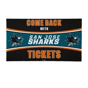Evergreen Come Back with Tickets San Jose Sharks 28" x 16" Woven PVC Indoor Outdoor Doormat - 1 of 4