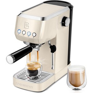 CASABREWS 3700Essential Stainless Steel Compact Espresso Machine: 20-Bar, Milk Frother, Volume Control - 1 of 4