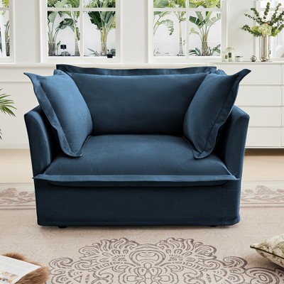 NicBex Couches for Living Room Single Deep Seat Sofa Couch Fabric Slip-covered Armchair with 1 Big Back Cushion and 2 Big Toss Pillows