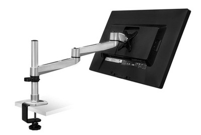 Silver Adjustable Die-Cast Aluminum Single Monitor Desk Mount