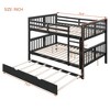 ModernLuxe Full over Full Bunk Bed with Twin Trundle & Ladder, Convertible to 2 Individual Beds, Espresso/Gray - 4 of 4