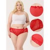 Agnes Orinda Women's Plus Sheer Lace Trim High-Rised Solid Briefs Stretchy Underwear - 3 of 4