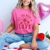 Simply Sage Market Women's All You need Is Love Flower Short Sleeve Garment Dyed Tee - 2 of 4