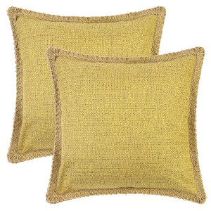 Unique Bargains Bedroom Linen Solid Color Throw Pillow Covers 2 Pcs - 1 of 4