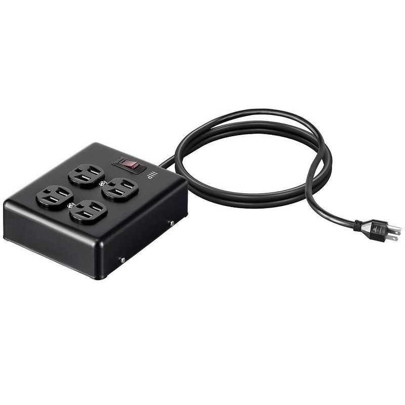 Monoprice Heavy Duty 4 Outlet Metal Surge Power Box - Black With 6 Feet Cord | 180 Joules, 1 of 7