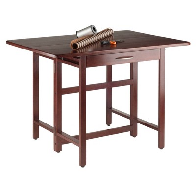 Walnut 3-Piece Drop-Leaf Dining Set with Ladder Back Chairs