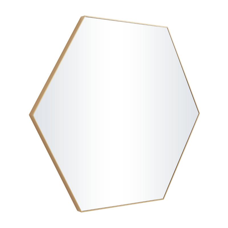 Contemporary Wood Hexagon Wall Mirror – Olivia & May, 5 of 11