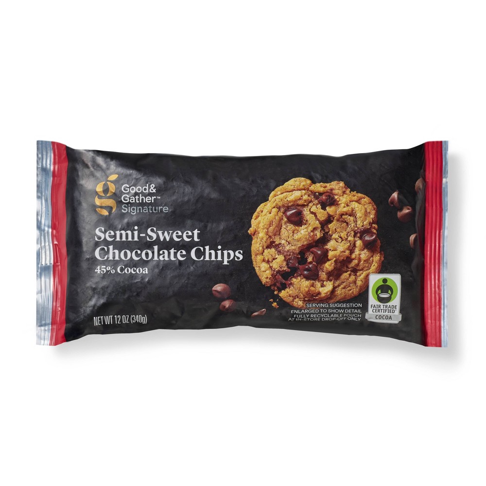 Target Stores SEMI-SWEET 45% CACAO CHOCOLATE CHIPS, SEMI-SWEET
