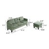 Mocamel L-Shaped Corduroy Sectional Sofa, Modern Luxury with Movable Ottoman for Living Room and Apartment,Off White - 2 of 4