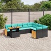 vidaXL 10 Piece Patio Sofa Set with Cushions - Black - 2 of 4