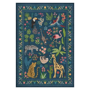 Vintage Animal Rugs, Washable Soft Low Pile Non Slip Large Carpet for Living Room, Nursery, Farmhouse, Hallway, Entryway, Laundry, Nursery, Kids Room - 1 of 4