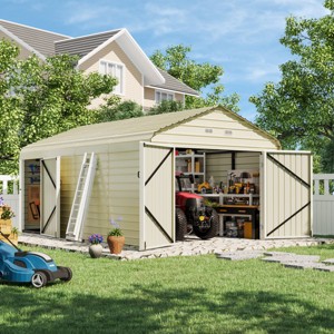 EROMMY 12 X 20 Ft Outdoor Storage Shed, Heavy Duty Metal Shed With
