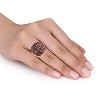 EVERLY JEWELRY | Rose Plated Sterling Silver w/ 3-1/2 CT TGW 15.5mm Cushion Coffee Color Druzy Gemstone Fashion Ring - 3 of 4