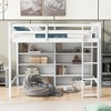 Twin/Full Size Loft Bed with 8 Open Storage Shelves and Built-in Ladder - ModernLuxe - image 2 of 4