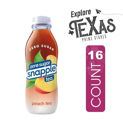 Snapple Zero 16-Pack of Peach All Natural Iced Tea Gluten Free 16.0 Fl Oz Plastic Bottle Zero Peach