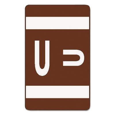 Smead Alpha-Z Color-Coded Second Letter Labels Letter U Dark Brown 100/Pack 67191