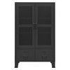 vidaXL Storage Cabinet Office Cabinet with Mesh Doors for Living Room Metal - 3 of 4
