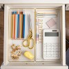 Martha Stewart 3pc 12" x 6" Plastic Stackable Office Desk Drawer Organizers with Gold Trim Clear - 2 of 4